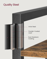 VASAGLE 5-Tier Bookshelf, Bookcase with Steel Frame, Book Shelf for Living Room, Home Office, Study, 11.8 x 26 x 60.2 Inches, Industrial Style, Rustic Brown and Ink Black ULLS061B01 VASAGLE