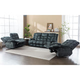 EBELLO Loveseat Recliner Sofa for Living Room, Extra Wide Modern Overstuffed 2 Seat Reclining Manual Sofa Chair, Breathable Fabric and Padded Cushion, Green Grey EBELLO