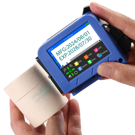 Portable Mini Handheld Inkjet Printer M15 for All Surfaces with Black Fast-Drying Ink Cartridge, 2.8'' Touch Screen Compact Coding Machine for Text, Date, Time, Barcode, Logo, QR Code, Batch Number QMSTRAPACK