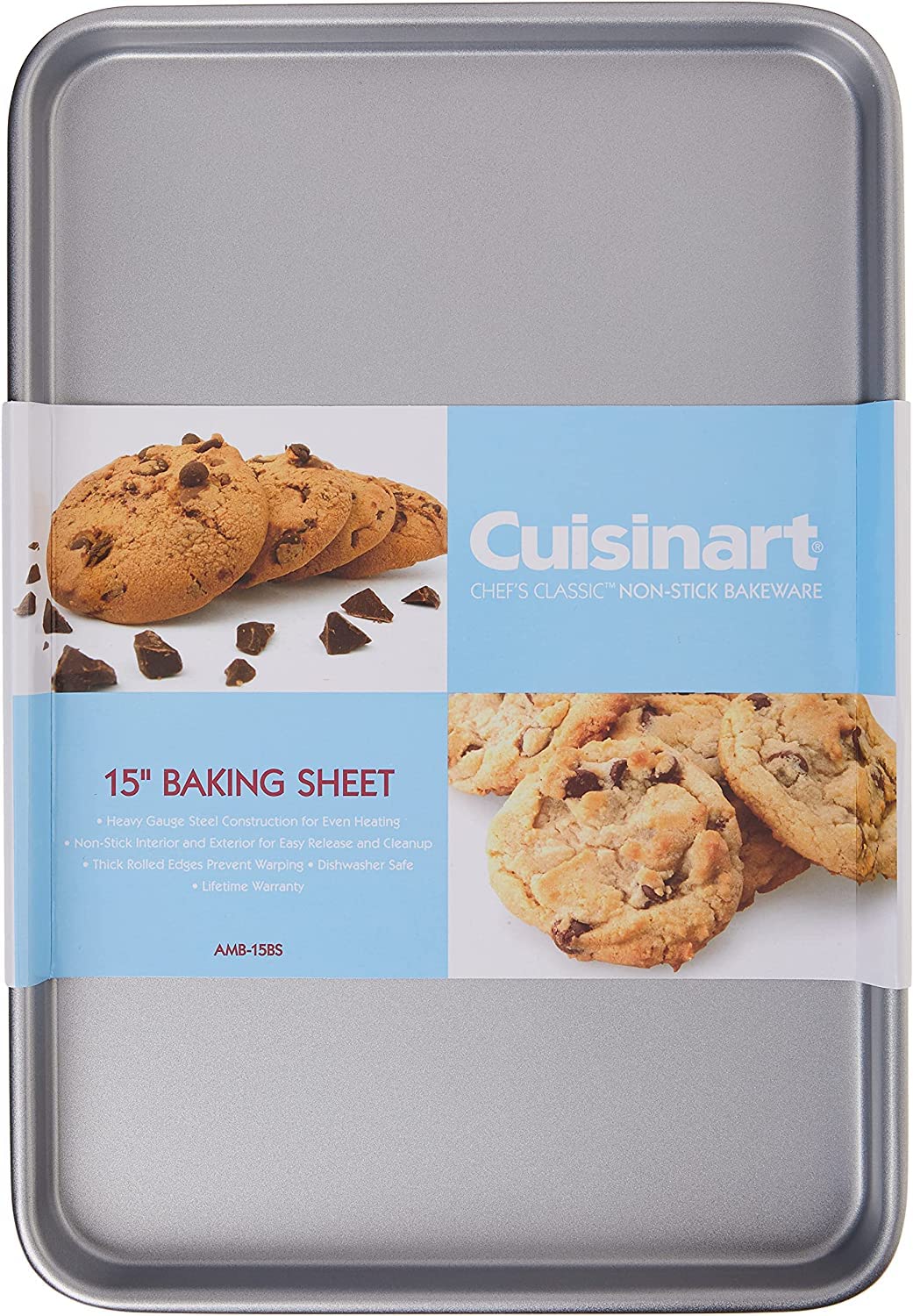 Cuisinart AMB-15BS 15-Inch Chef's Classic Nonstick Bakeware Baking Sheet, Silver Cuisinart