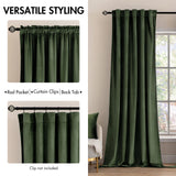 MIULEE Velvet Curtains 108 inches Long 2 Panels - Luxury Blackout Curtains for Bedroom Living Room Thermal Insulated Super Soft Window Drapes Rod Pocket & Back Tab, Olive Green MIULEE