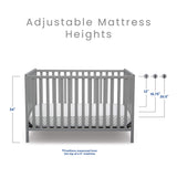 Delta Children Heartland 4-in-1 Convertible Crib - Greenguard Gold Certified, Grey Delta Children