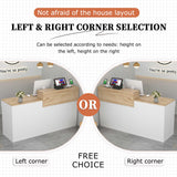Reception Desk with Drawer Storage Lockers, 39-95 in Front Desk Reception Counter Table, Modern Checkout Counter for Salon, Offices, Hotel, Store, Retail Stores Reception Room Tables UxxStore