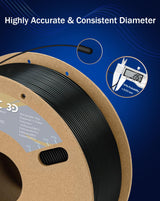 DURAMIC 3D PETG Filament 1.75mm Black, 3D Printing Filament 1kg Spool(2.2lbs), Black Filament 1.75mm Dimensional Accuracy +/- 0.05 mm Non-Tangling Non-Clogging Non-Stringing DURAMIC 3D