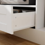 WOODTIME 70.9" W 3-in-1 Wall Unit Entertainment Center with Bookshelves, Modern TV Stand Media Console Table with 11 Shelves & Drawer for Living Room & Home Theater, White WOODTIME