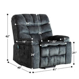 IOMOR Large Power Lift Recliner with Massage and Heat for Elderly, Heavy Duty & Safety Motion Reclining Mechanism, Ergonomic Electric Wider Chair with USB Port, 2 Hidden Cup Holders (1, Grey Green) IOMOR