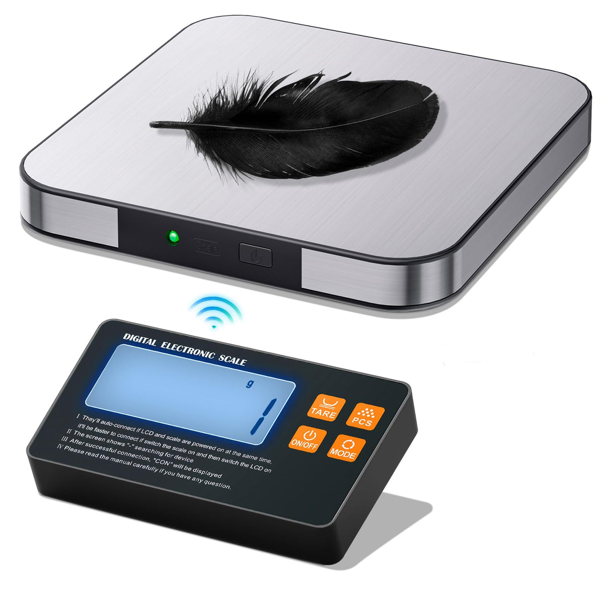 Food Scale with Split Wireless LCD Display, 33lb Digital Kitchen Scale with 7 Units Tare Function, 0.1oz High Accurate Smart Cooking Scale for Baking/Cooking/Meal Prep/Milk/Dieting TRUDIN