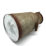 CVHOMEDECO. 10 Inch Galvanized Metal Milk Can with Wooden Handle, Old Rustic Farmhouse Pitcher Jug Vase for Home and Garden Décor. Grey CVHOMEDECO.