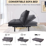 Opoiar Futon Couch,Convertible Futon Sofa Bed,Memory Foam Sleeper Sofa,Adjustable Modern Loveseat,Futon Sets, Sofa Bed for Compact Living Room,Apartment,Office,Grey Opoiar