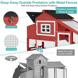 Chicken Coop, Mobile Chicken House with with Wheels, Outdoor Hen House Poultry Cage with Nesting Box, Leakproof Pull Out Tray and UV-Resistant Roof,Rabbit Hutch Duck Coop (Red) Suumerpety