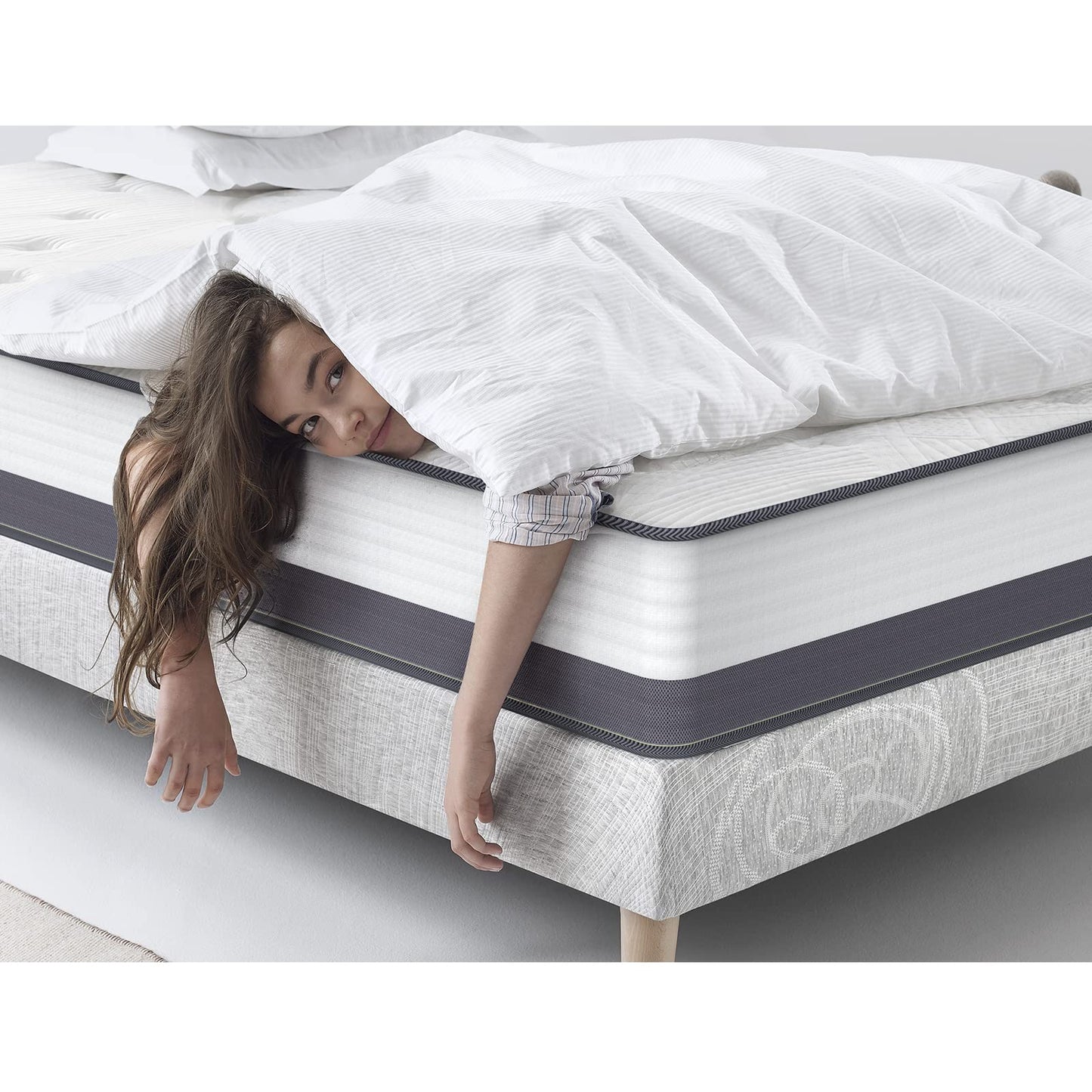 Coolvie 10 Inch Twin Mattress, Twin Size Hybrid Mattress Built in Pocketed Coils and Gel Memory Foam Layer, Low Motion Transfer & Breathable Twin Mattress in A Box