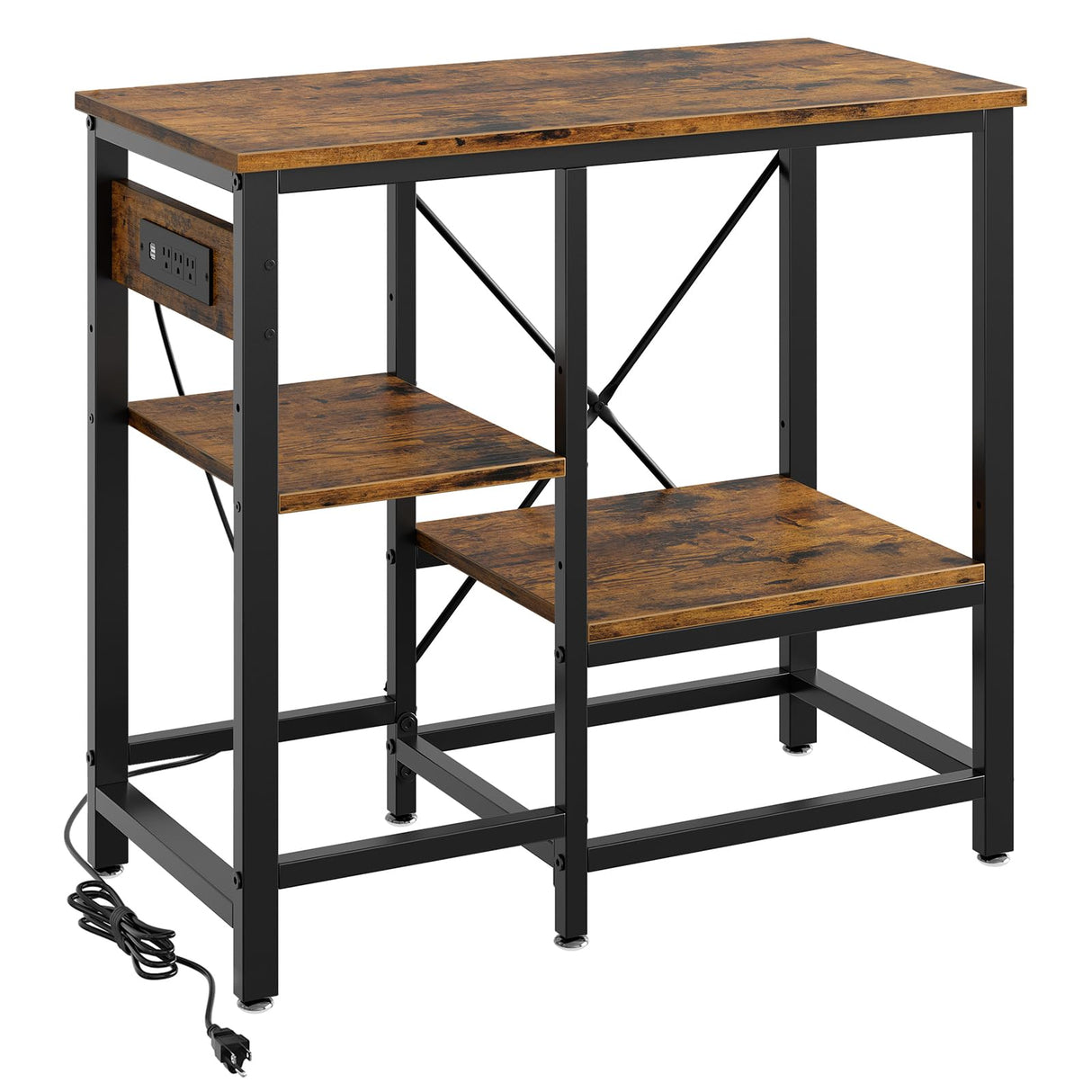 Bestier 20-29-37 Gallon Fish Tank Stand with Power Outlet, 30x13 Metal Aquarium Stand, 6-Leg Reptile Tank Stand with 3-Tier Adjustable Storage Shelves, 400LBS Capacity Bestier