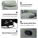 Cooexult Swivel Rocker Recliner Chair, Rocking Recliner Chair with Microfiber Leather, Small Manual Recliner Chair for Living Room, Nursery, Bedroom, RV, Green Cooexult