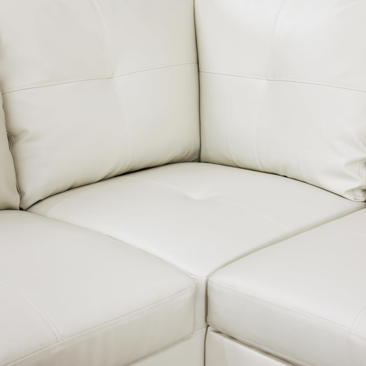 NicBex MZX-Niki-SF-00063-LWJ Sofas & Couches, Left Chaise, White-Faux Leather NicBex