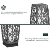 Grand patio Outdoor Solar Powered Wicker Floor Lamp Outdoor Weather-Resistant Deck Light for Garden Porch - Silver Gray, Large Cindy Grand patio