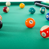 Multi Game Table, Portable Pool Table, Ping Pong & Dining Table Combo, 68.5-inch Foldable Billiard Table for Adults & Kids with Billiard Accessories and Tennis Paddles (3-in-1 Pool Table - Green) INOTEVERITORY