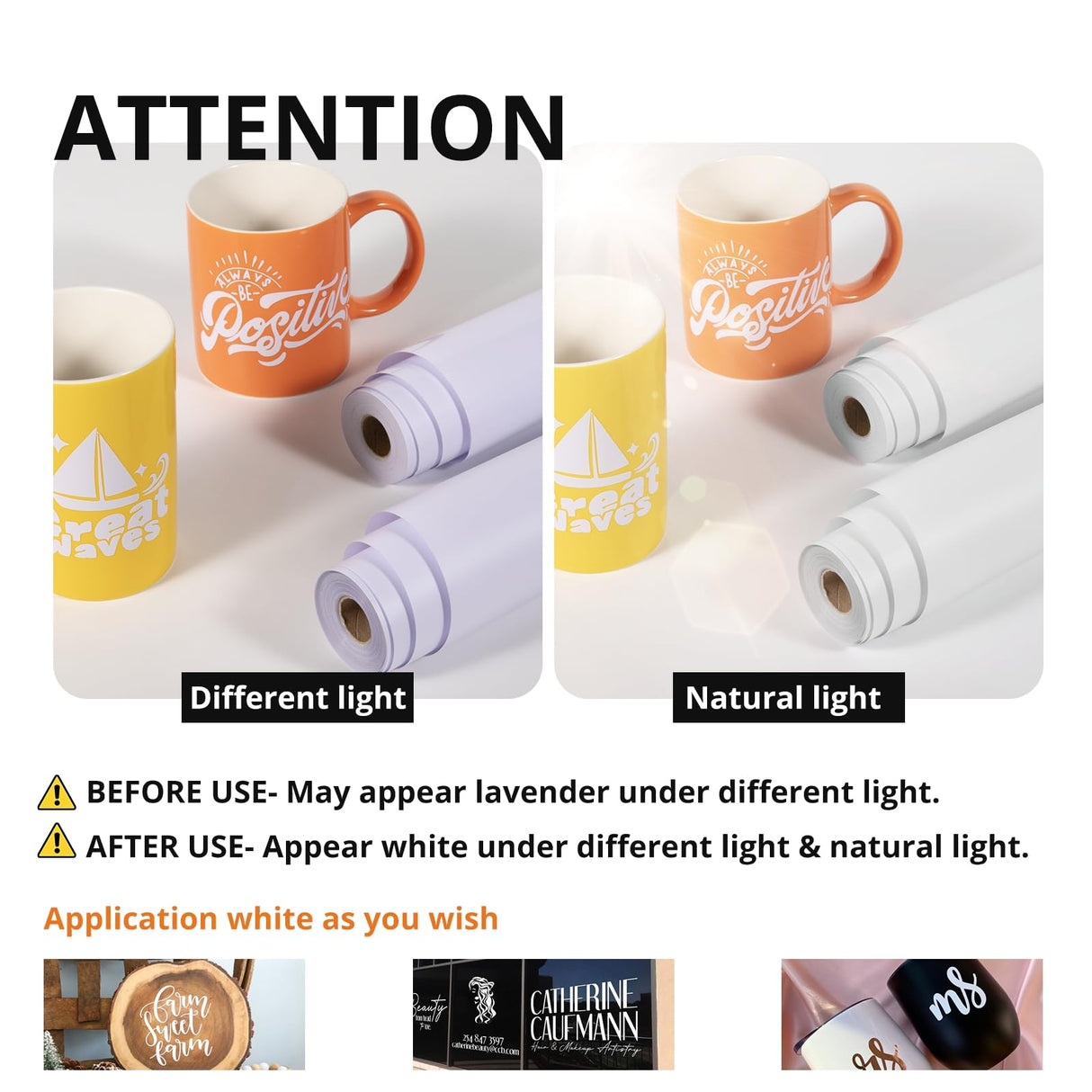 HTVRONT White Permanent Vinyl, White Vinyl for Cricut - 12" x 14 FT White Adhesive Vinyl Roll for Cricut, Silhouette, Cameo Cutters, Signs, Scrapbooking, Craft, Die Cutters (Glossy White) HTVRONT