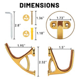 LOIUO Gun Rack Storage Wall Mount Rifles Shotgun Hooks Horizontal Metal Hangers for Storing Shotguns Rifles Archery Bow Heavy Duty Steel (Gold) LOIUO