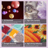 SJUTOUCI Diamond Painting Kits for Adults, Cat in Flower Diamond Art Kits for Beginners, 5D DIY Diamond Bead Dot Art, Full Drill Round Gem Craft Home Decor 12x16 inch SJUTOUCI