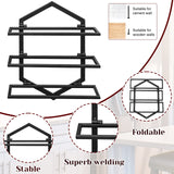 YALINKA 2Pcs Wall Mounted Wine Stemware Rack, Metal Hanging Wine Glass Display Holde Holds 3 Bottles, Elegant Storage for Kitchen Dining Room Bar Wine Cellar YALINKA