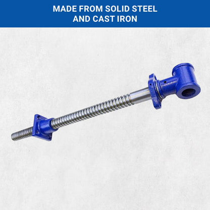 Yost Vises Y18SS Vise Screw | 18 Inch DIY Vise Tool | Solid Steel Main Screw with a Cast Iron Body Construction, Blue Metallic - WoodArtSupply