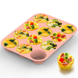 Mity rain Egg Bites Silicone Mold, Silicone Muffin Pans Cups for Baking, Nonstick Cupcakes Pan Round Tart Tray Confetti, BPA Free and Dishwasher Safe (1, pink) Mity rain