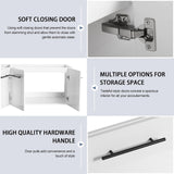 60" Bathroom Vanity without Sink, 60 Inch Floating Bathroom Vanity Cabinet, Wall Mounted Vanity without Top, Modern Bathroom Vanity with 4 Soft-Closing Doors, Large Bathroom Vanity Storage Cabinet HAALVDE