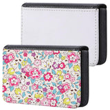 ZUYYON 2 Pcs Sublimation Blank Business Card Holder PU Leather Name Card Case Pocket Heat Transfer Blank Card Carrier Case Wallet with Magnetic Shut for Men Women ZUYYON