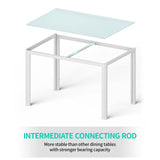 Gizoon 5 Piece Glass Dining Table Set, Kitchen and Chairs for 4, PU Leather Modern Room Sets for Home, Kitchen, Living Room Gizoon