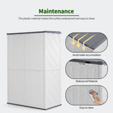 Macrout Plastic Storage Shed 4.3 x 2.5 ft, Waterproof Outdoor Storage Cabinet with Floor, Resin Shed for Garden and Patio (Included Metal Shelves) M MACROUT