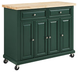 Crosley Furniture Madison Kitchen Island with Solid Wood Top and Optional Casters, Emerald Green Crosley Furniture