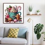 Christmas Gingerbread Cup Diamond Painting Kits for Adults,5D Winter Diamond Art Kits for Adults Beginners,DIY Full Round Drill Diamond Dot Painting Gem Art Kits for Adult,Home Wall Decor 13.8x13.8 In LKHMVCA