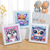 4 Pack Diamond Art Kits for Kids, Cartoon Animals Diamond Painting Kits for Kids Beginners, Kids' Mosaic Kits DIY Full Drill Diamond Dots Painting Picture Arts Craft for Home Wall Decor 6x6 Inch cdjlddww