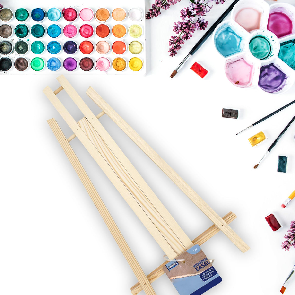 ArtSkills Wooden Easel Stand for Painting, 15" Tabletop Easel Stand for Kids & Adults, Portable Small Easel for Arts & Crafts, Paint and Sip Parties ArtSkills