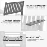 YITAHOME Garden Bench, All Weather Outdoor Bench for 2-3 Persons, Fade/Rot Resistance Patio Benches for Park, Porch, Patio & Backyard (Grey) YITAHOME