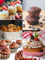 Walooza Muffin Cupcake Pan, Muffin Tins Nonstick 6, Muffin Top Cookie Cheese Cake Pan for Baking, Toast Oven Baking Supplies Small Cake Pans Muffin Cups Non Stick Walooza