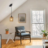 LAMSU Rattan Pendant Lights, Boho Farmhouse Pendant Lighting with Hand Woven Natural Rattan Shade, Small Wicker Light Fixtures Ceiling Hanging for Dining Room Kitchen Bedroom Foyer Hallway LAMSU