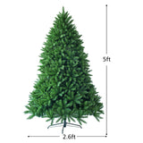Goplus 5ft Unlit Artificial Christmas Tree, Premium Hinged Fir Tree, Easy Assembly with Metal Stand, Xmas Décor for Indoor and Outdoor (5ft) Goplus
