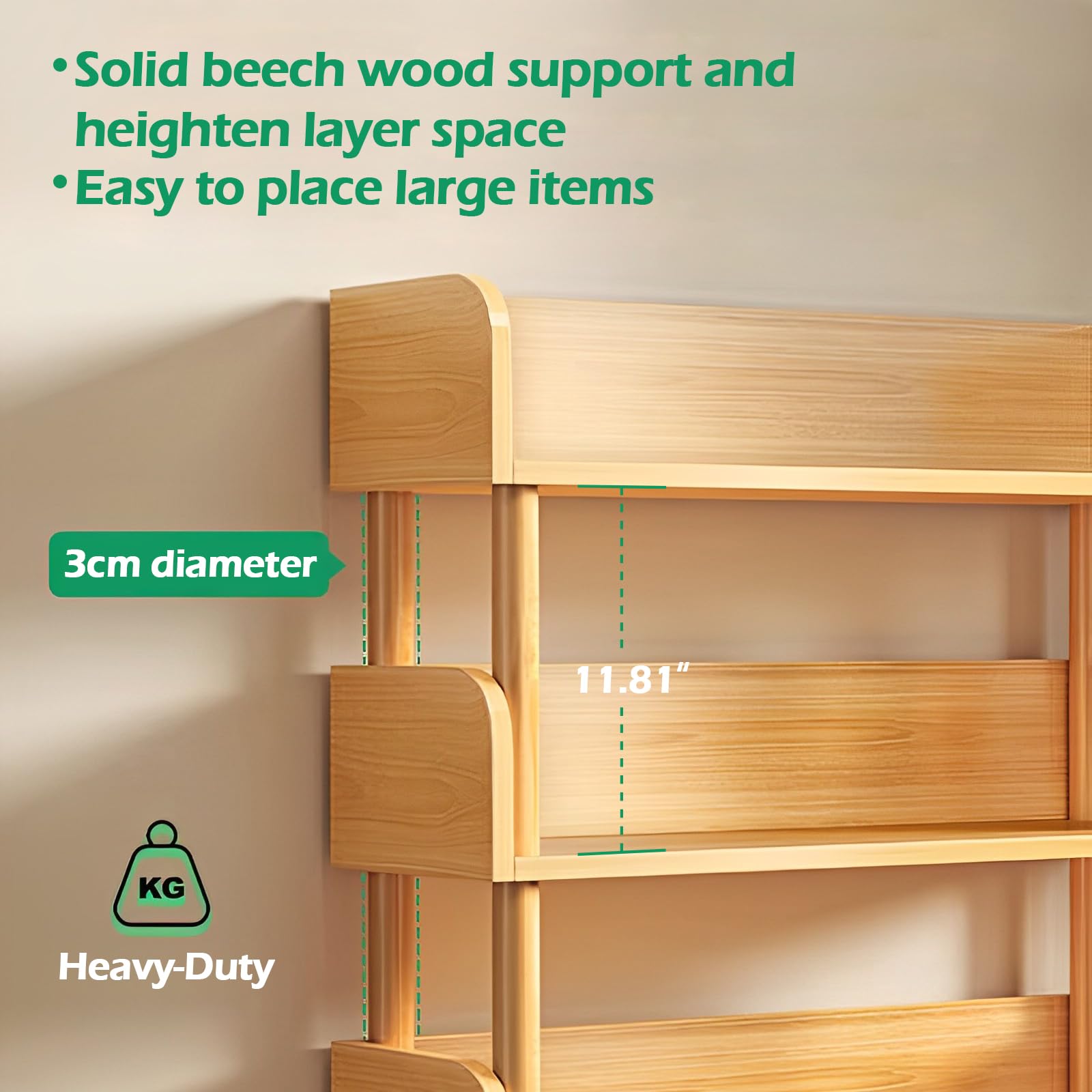 Modern 5-Tier Wooden Bookcase with Solid Oak Frame and User-Friendly Design for Home and Office - WoodArtSupply