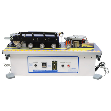 TECHTONGDA Woodworking Edge Bander Countertop Automatic Edge Banding Machine Curve Straight Edge Banding Machine with Control Panel Adjustable Speed 0-6m/min TECHTONGDA