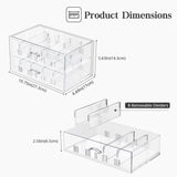 Lolalet Clear Sunglasses Organizer with Drawer, Eyeglass Eye Wear Display Case Storage Box with Removable Dividers for Multiple Pairs -1 Pack Lolalet