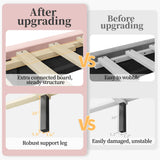 Yaheetech Queen Bed Frame Upholstered Platform Bed with Wing Side/Wooden Slat Support/Tufted Headboard with Wing Side/Mattress Foundation/No Box Spring Needed,Pink Queen Bed Yaheetech