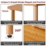 Aibiju Wooden Night Stand with Open Shelf, Nightstand with Solid Wood Legs, S-Shaped Bed Side Table 3 Tier,20 inch High End Table Natural Wood YD-TM152N Aibiju