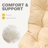 DWVO Egg Hanging Swing Chair with Stand Egg Chair Wicker Indoor Outdoor Hammock Egg Chair with Cushions 330lbs for Patio, Bedroom, Garden and Balcony, Beige DWVO