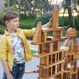 64 pcs Large Outdoor Carbonized Wooden Building Blocks Set for Kids Toddlers 3-12, Giant Carbonized Outside Wooden Blocks Playset for Kindergarten Yard, Jumbo Blocks (jumbo set 2#: 45 lbs (20.7 kg) penepico