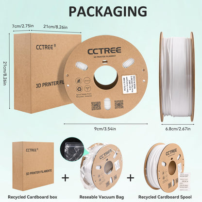 CCTREE Glow in The Dark PETG Filament 1.75mm, Glow High-Speed 3D Printer Filament 1KG, Dimensional Accuracy +/- 0.03mm, Fit for Creality, Bambu Lab, Anycubic, ELEGOO FDM Printers, Glow Green - WoodArtSupply