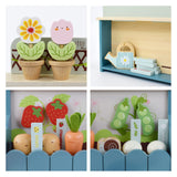 PairPear Flower Garden Toy Playset,Toddlers Wooden Toys Play Food Set for Girls Boys 3 Years and Up PairPear