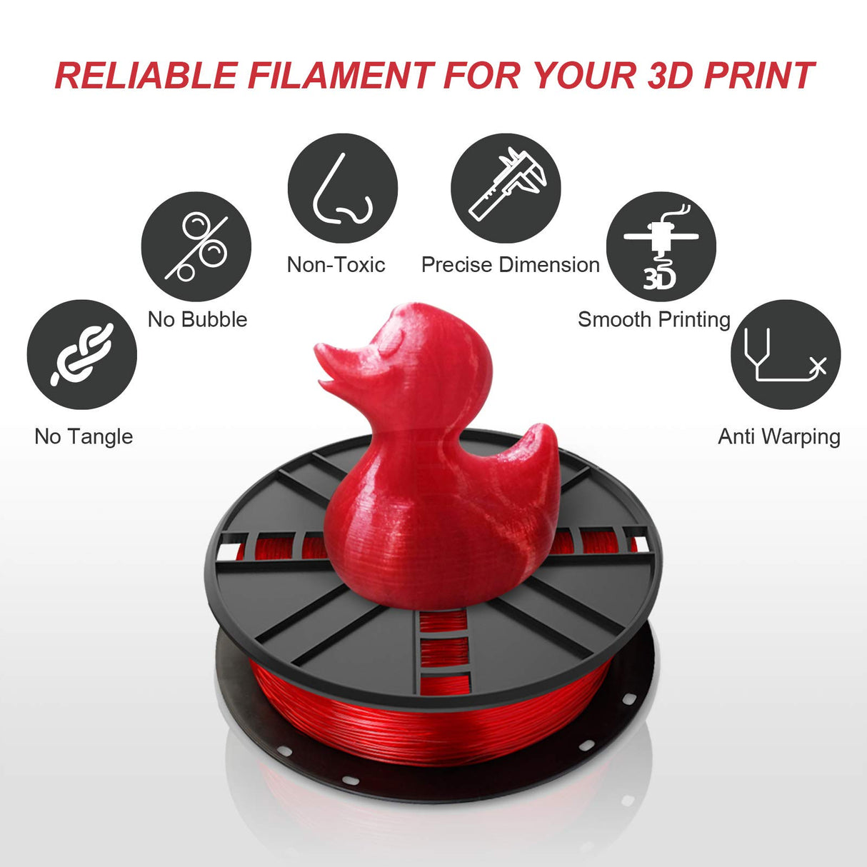 NOVAMAKER TPU Filament 1.75mm, Red Flexible 3D Printer Filament with 20g Cleaning Filament, 2.2lbs Spool, Dimensional Accuracy +/- 0.05mm, 95A Soft TPU Red 1kg NovaMaker