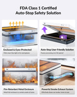 WECREAT Vision 20W(20,000mW) Laser Engraver, 4-in-1 Desktop Diode Laser Engraver and Cutter with Rotary, Smart Camera, Auto-Lifting Enclosure, Air Assist and Laser Bed for Wood Acrylic Metal WECREAT