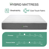 Novilla 14 Inch Queen Size Mattress in a Box with Advanced Cooling Gel Memory Foam Bed with Advanced Charcoal Support Medium-Firm Pressure Relief with Motion Reduction & Triple-Zone Support Novilla